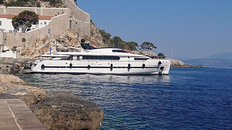 Project Steel yacht anchored