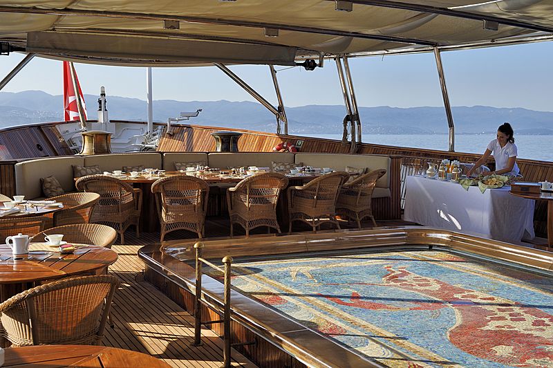 Christina O yacht aft deck