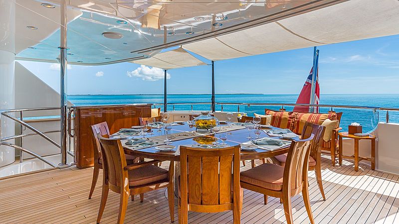Hospitality yacht aft deck