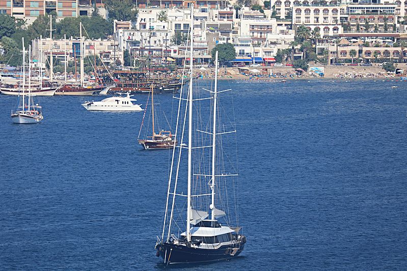 Infinity yacht anchored off Bodrum