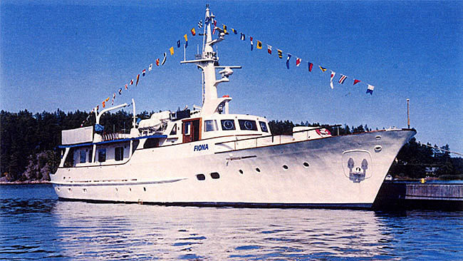 Fiona yacht anchored