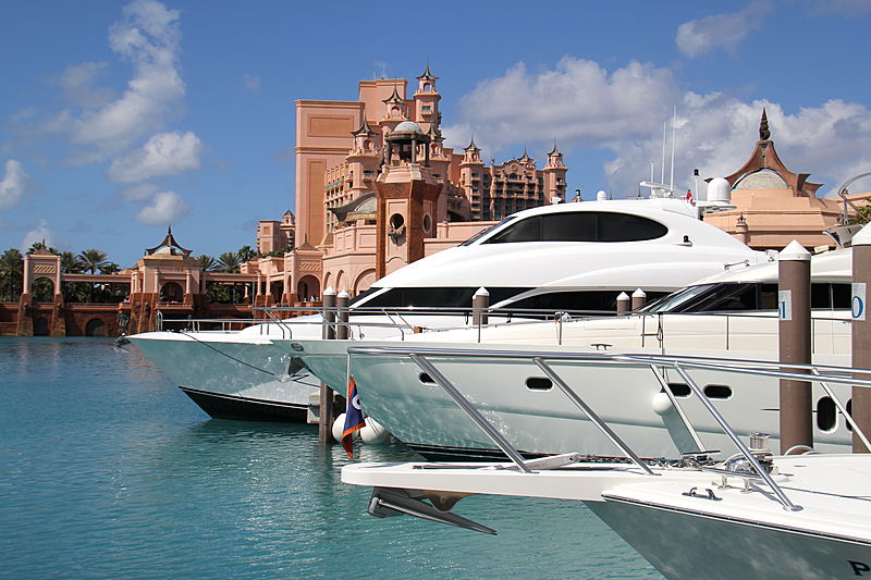 Lady Cope yacht in Atlantis Marina, Nassau Bahamas