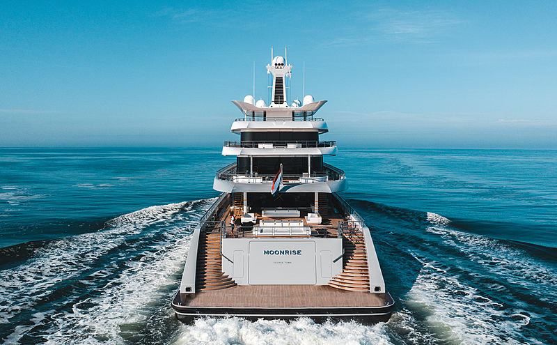 Moonrise yacht by Feadship on sea trials