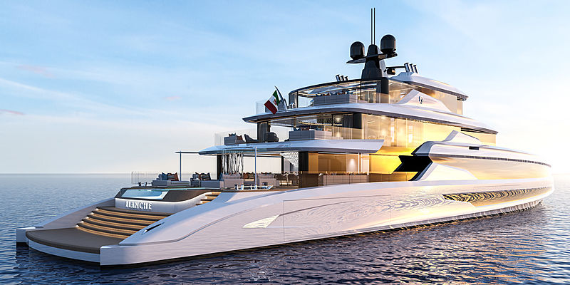 Blanche 70m yacht concept by Fincantieri exterior design