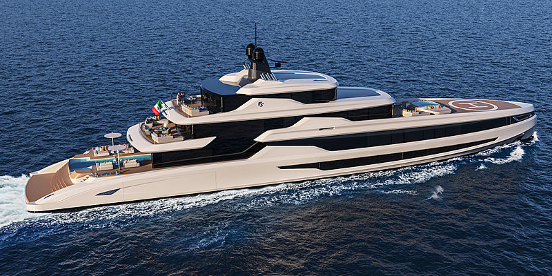 Blanche 70m yacht concept by Fincantieri exterior design