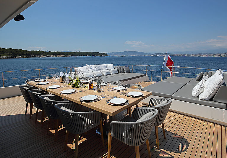 Siempre yacht aft deck