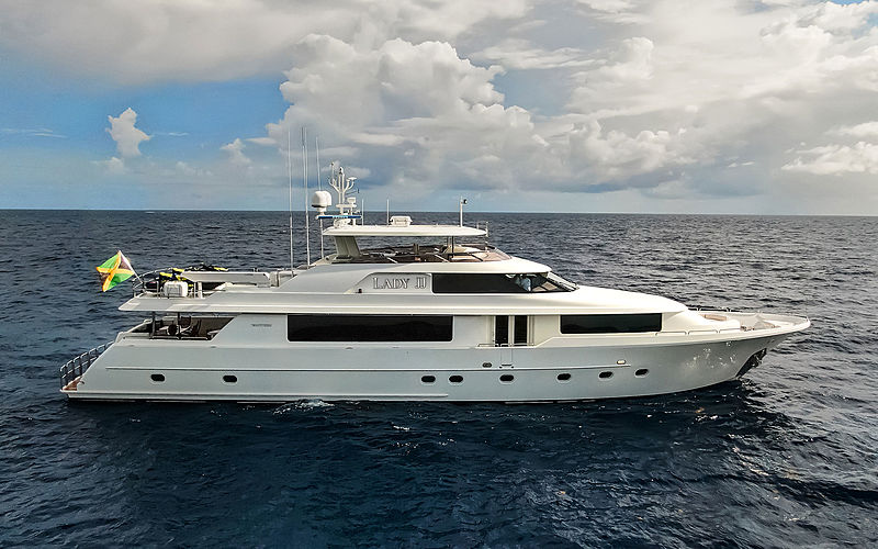Lady JJ yacht at anchor