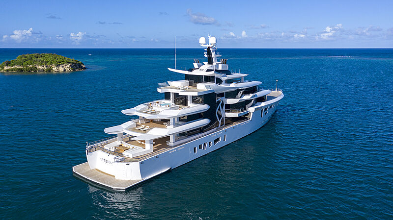 Artefact yacht at anchor