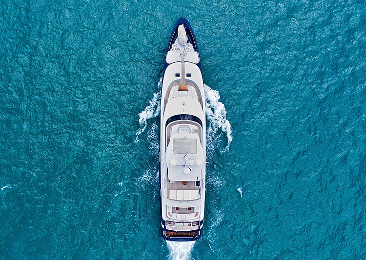 Forwin yacht cruising aerial
