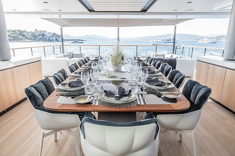 Severin's yacht deck dining