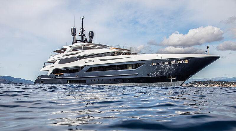 Severin's yacht anchored