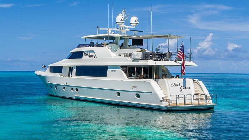 Black Swan yacht anchored