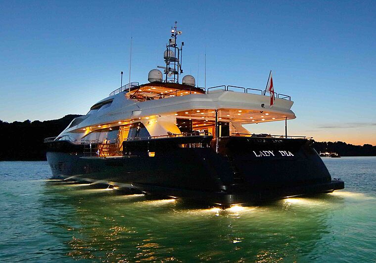 Lady Dia yacht anchored