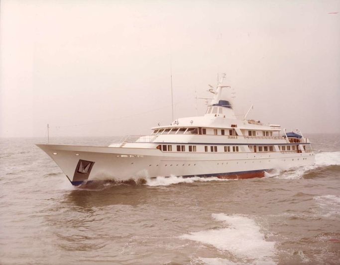 Diana II the classic Feadship under sea trials on the North Sea