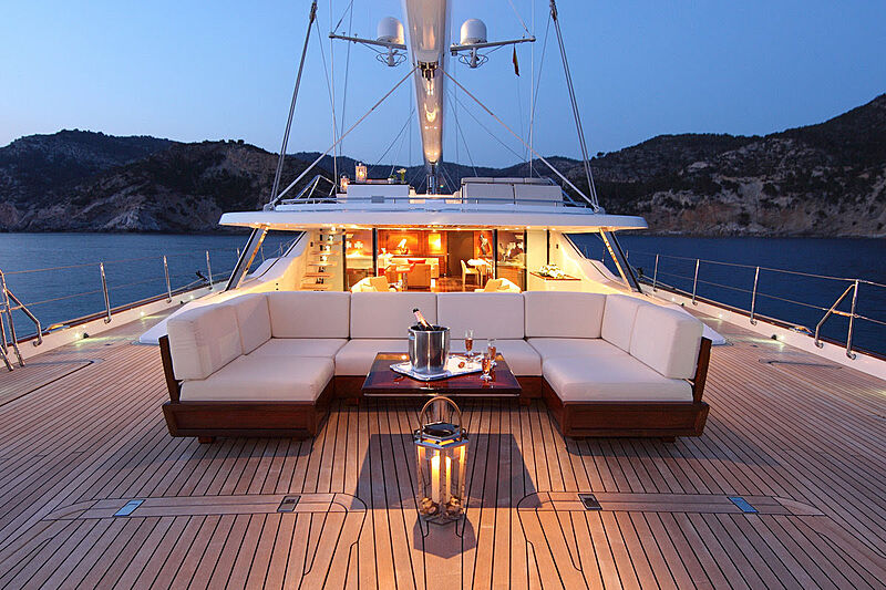 Prana yacht deck