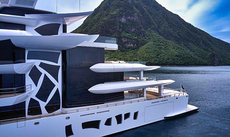 Artefact yacht anchored