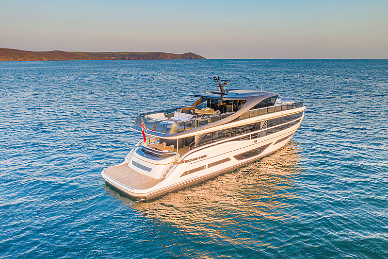 Princess X95/02 yacht at anchor