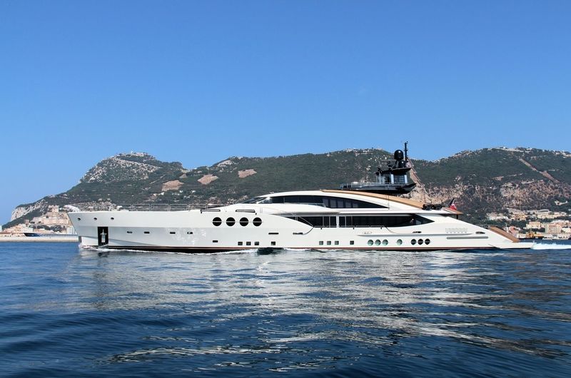 lady M cruising off Gibraltar