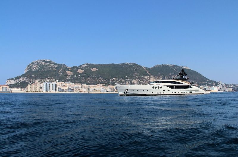 lady M cruising off Gibraltar