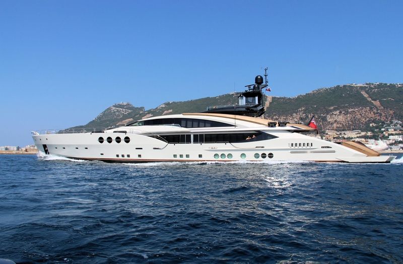 lady M cruising off Gibraltar