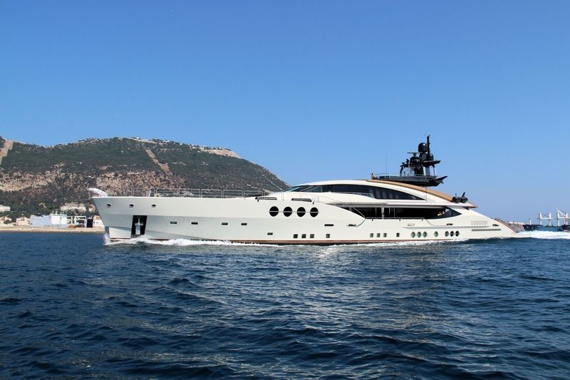 lady M cruising off Gibraltar