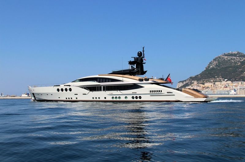 lady M cruising off Gibraltar