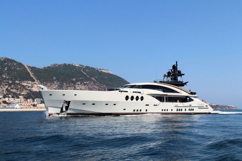 lady M cruising off Gibraltar