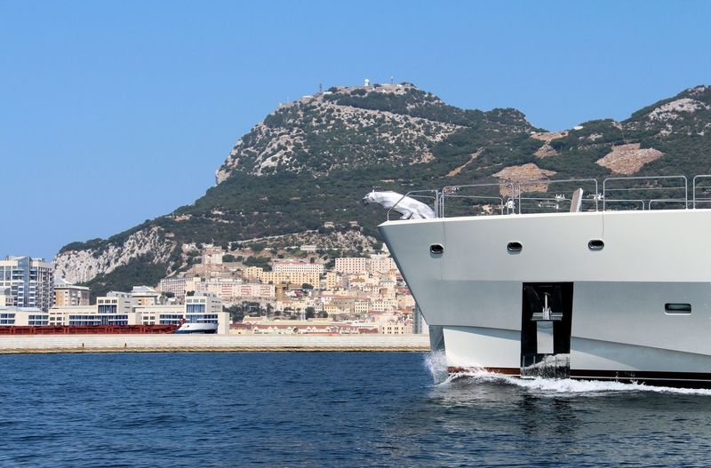 lady M cruising off Gibraltar