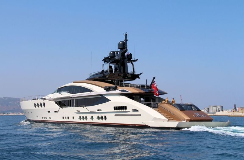lady M cruising off Gibraltar