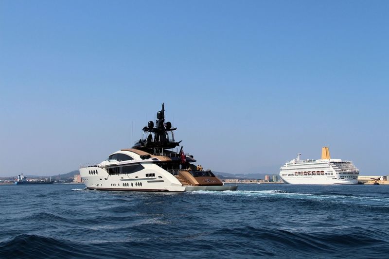 lady M cruising off Gibraltar