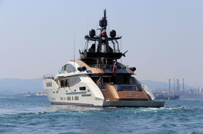 lady M cruising off Gibraltar