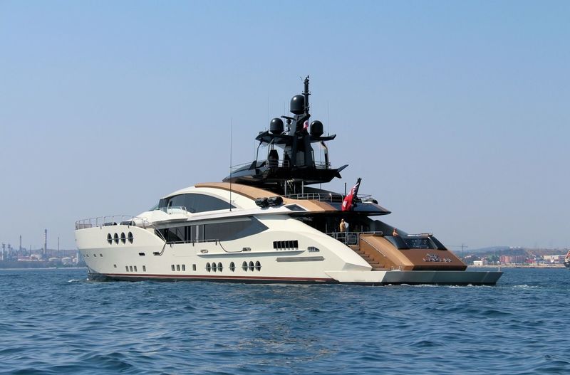 lady M cruising off Gibraltar