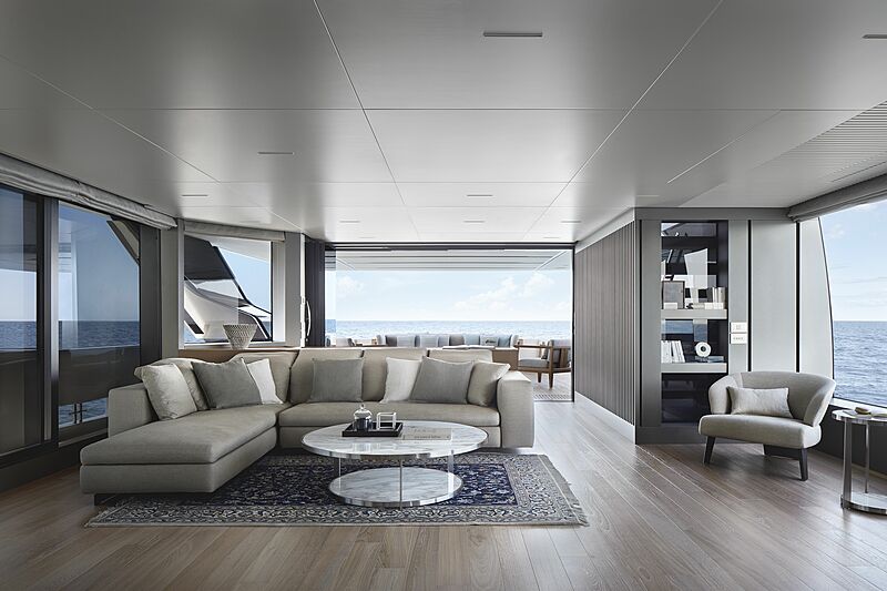 Sanlorenzo SL120 Asymmetric yacht interior design