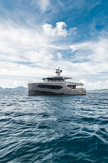 Rock yacht anchored