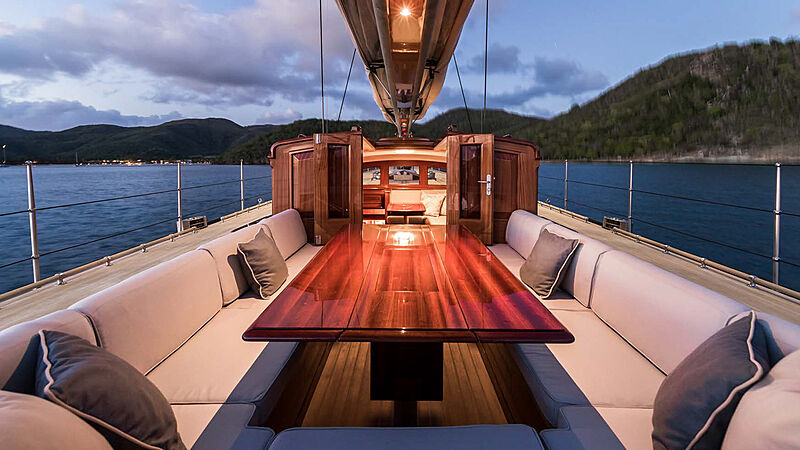 Rainbow yacht deck