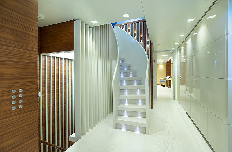 Asteri yacht hall & staircase