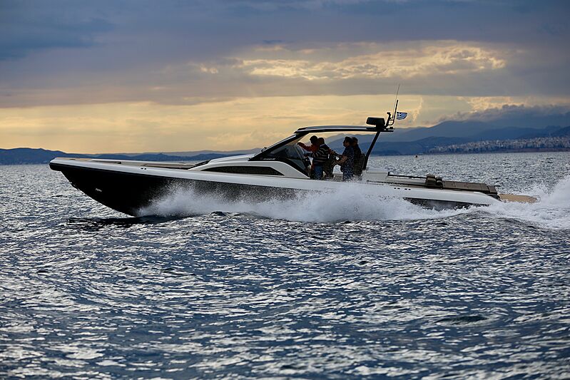 Technohull Omega 47 tender cruising