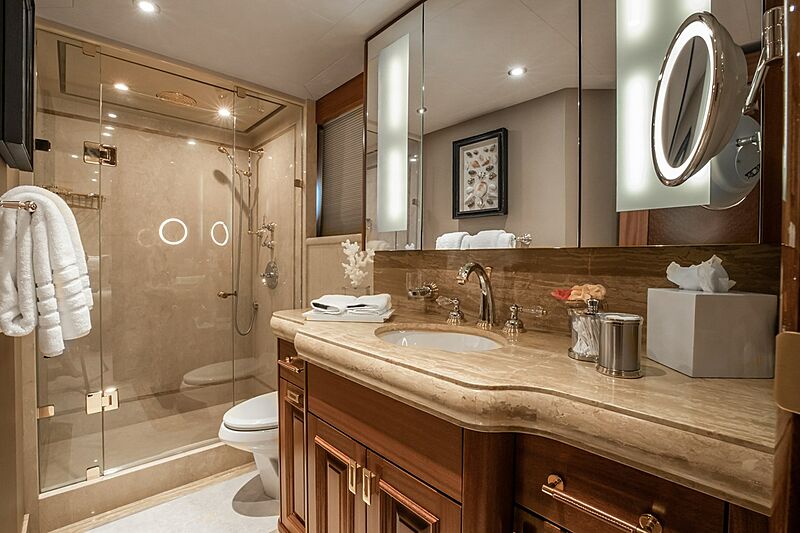 Nina Lu yacht bathroom