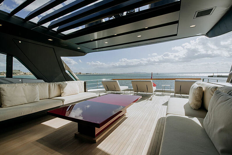 Photo Zazzazu II yacht upper deck SuperYacht Times