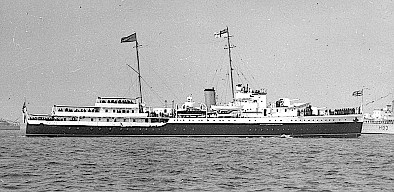 HMS Enchantress yacht anchored