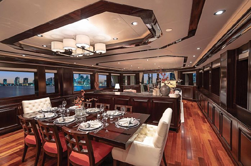 Release Me yacht dining