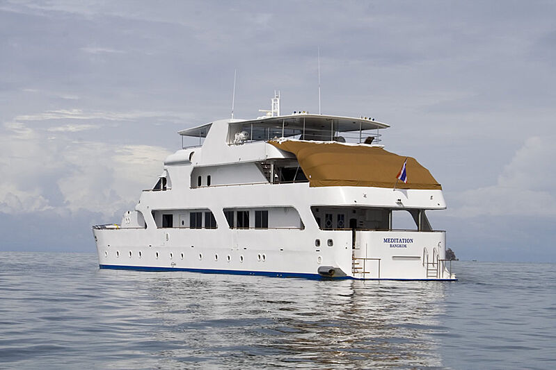 Meditation yacht anchored