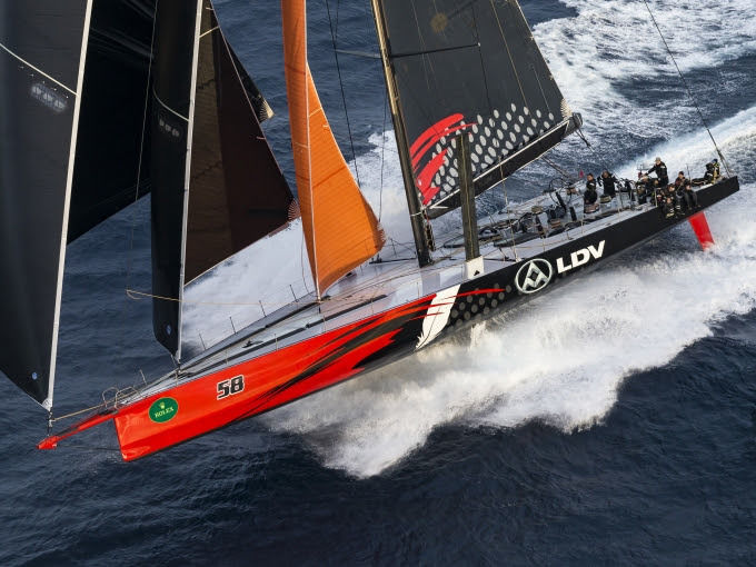 Comanche winning yacht Sydney Hobart Yacht Show