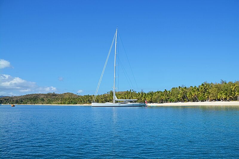 Superyacht Palmira anchored in Fiji