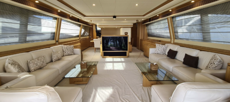 Goneedays III yacht saloon