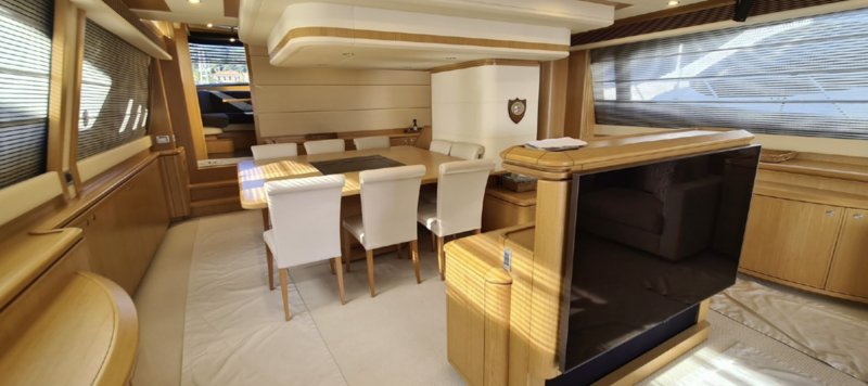 Goneedays III yacht dining