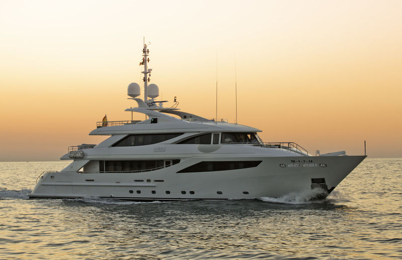 Aziza cruising at sunset