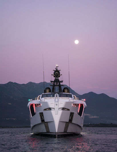 Aurora at sunset in the bay of Kotor
