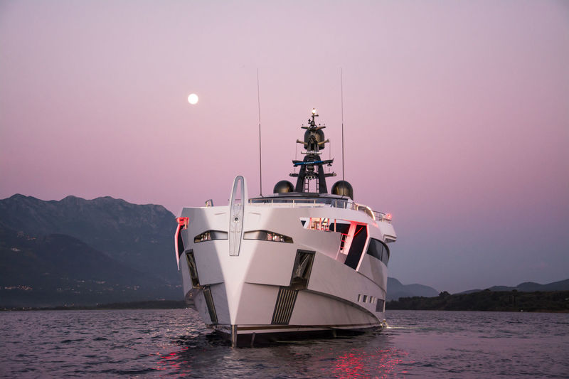 Aurora at sunset in the bay of Kotor