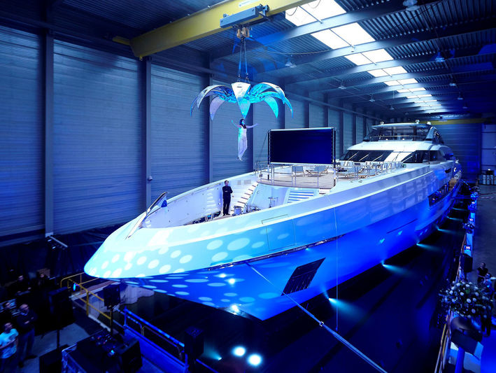 Galactica Super Nova launch in Heesen's Oss shipyard